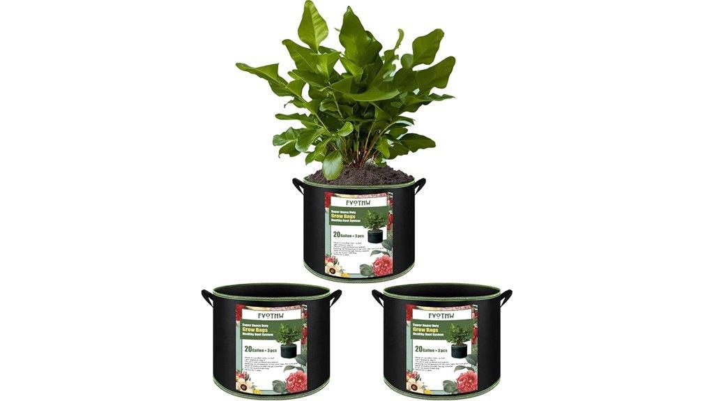 three grow bags