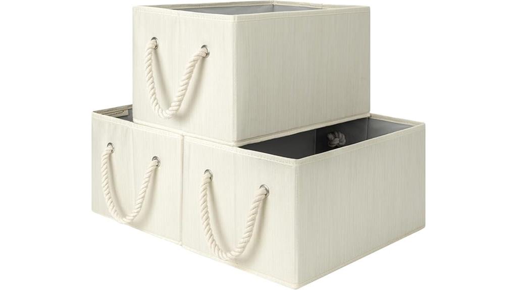 three large storage baskets