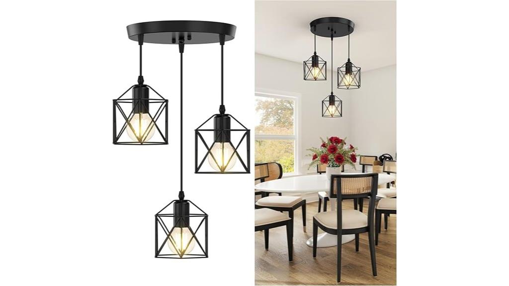 three light pendant fixture