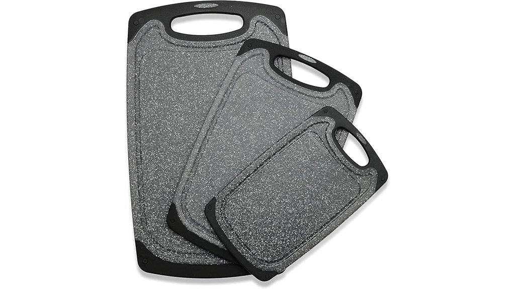 three non slip cutting boards