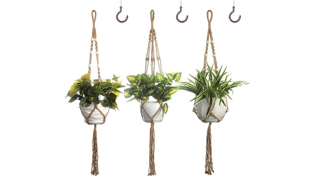 three pack macrame hangers