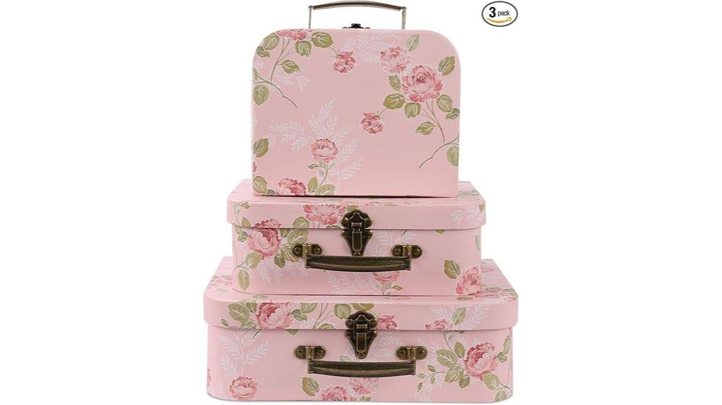 three paperboard suitcase sets