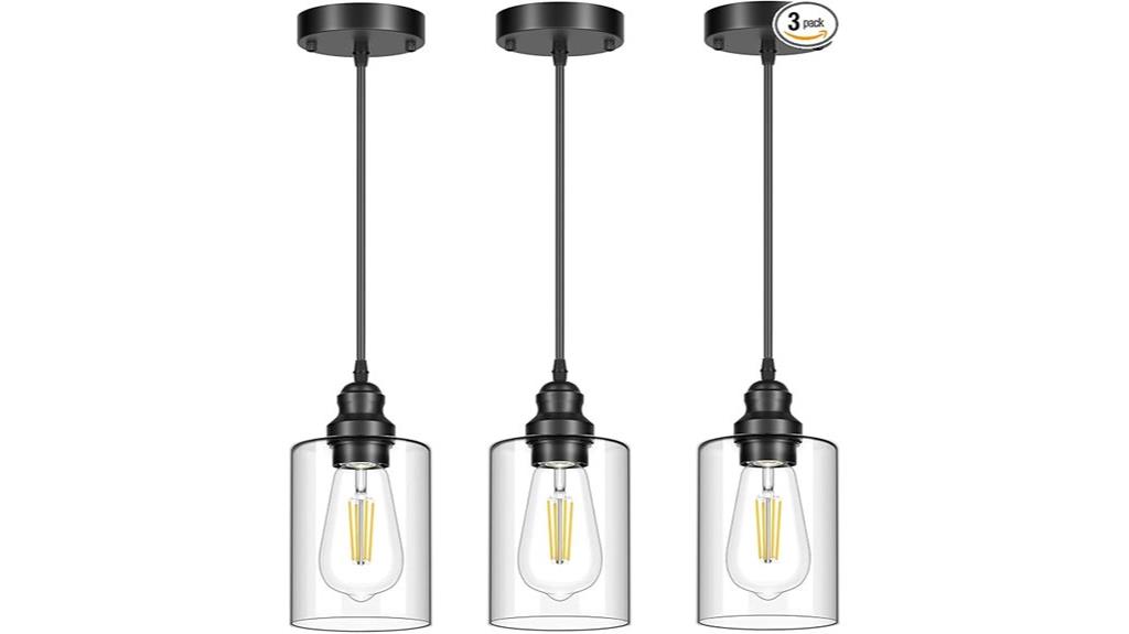 three pendant light sets