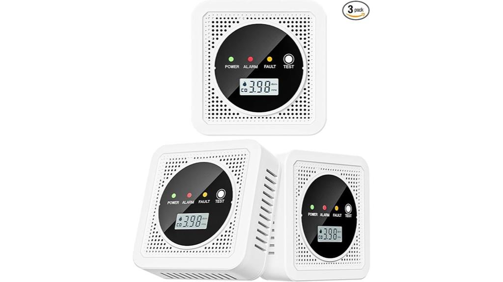 three smoke co detectors