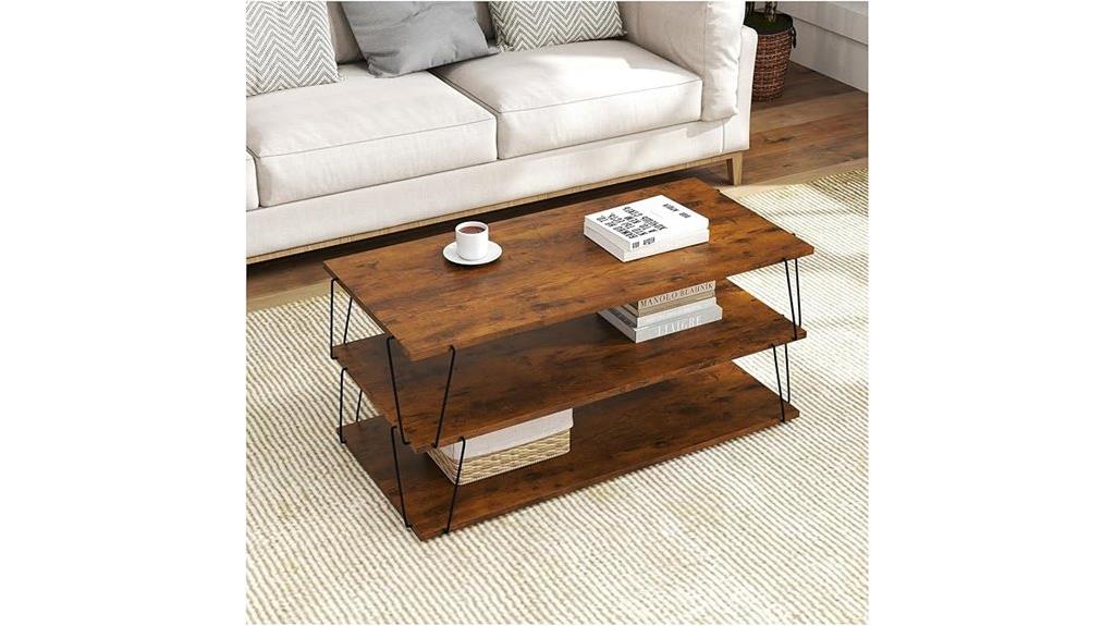 three tier coffee table