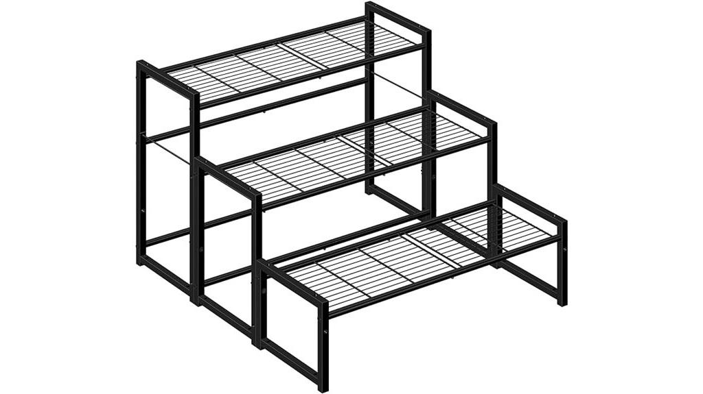 three tier metal plant stand