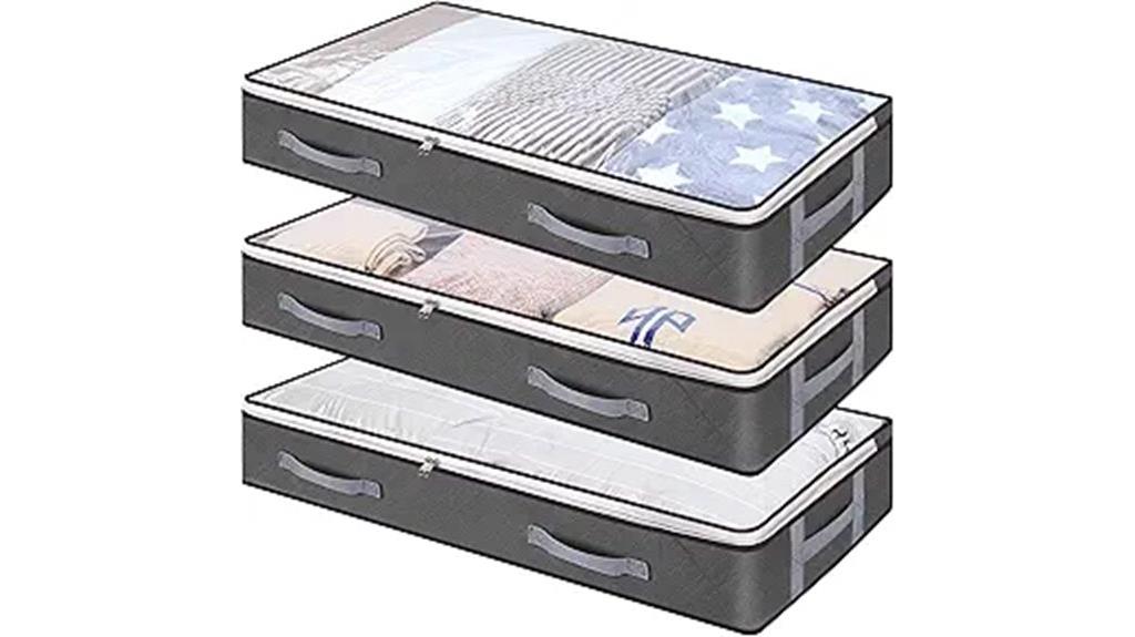 three underbed storage bags