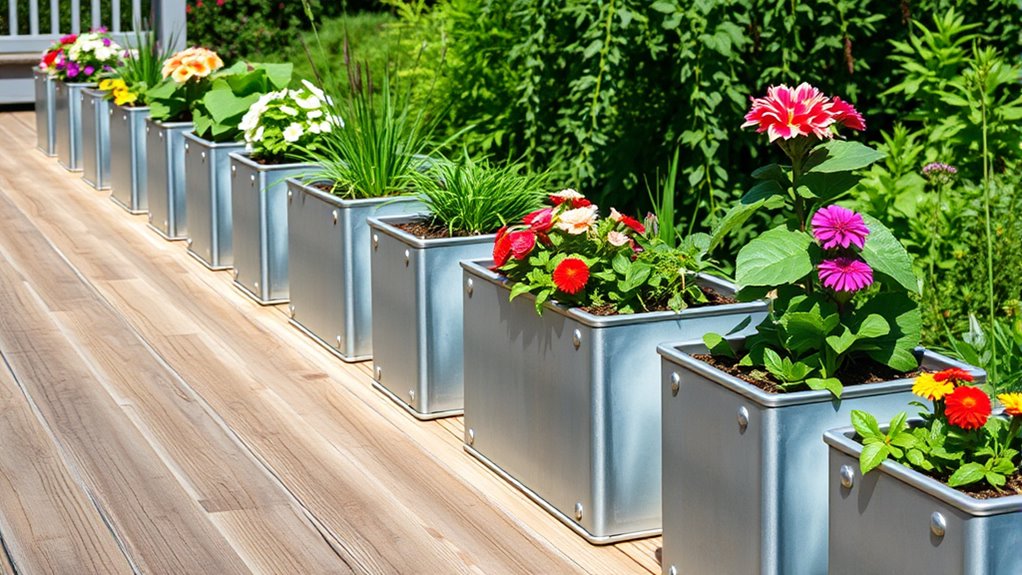 top galvanized steel planters