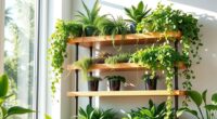 top tiered plant shelves