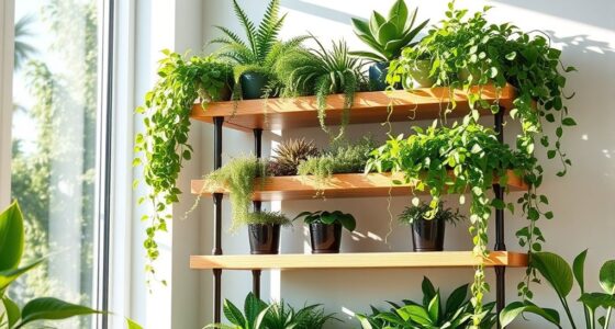 top tiered plant shelves