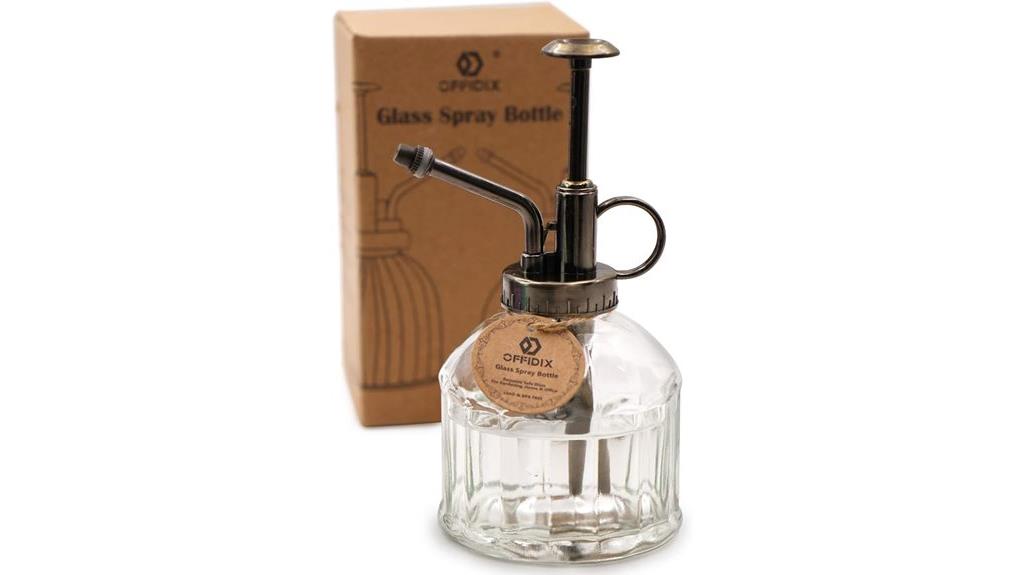 transparent glass watering spray