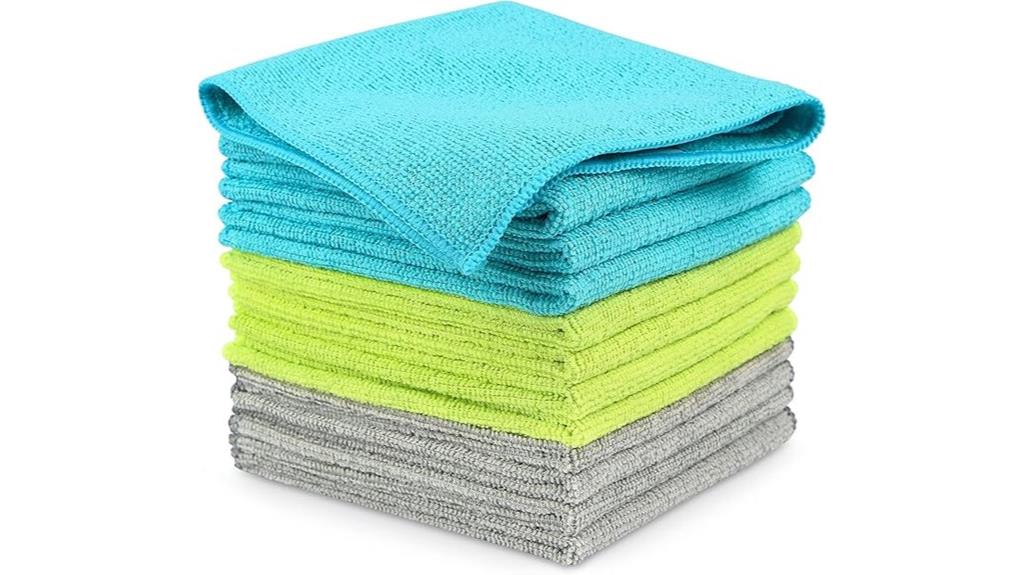 twelve microfiber cleaning cloths