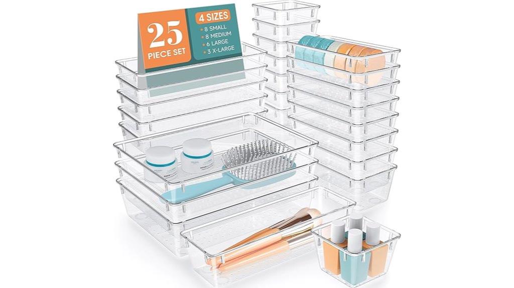 twenty five clear storage containers