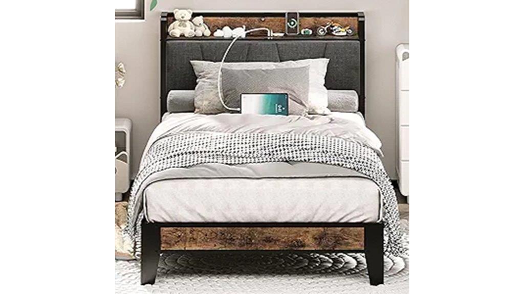 twin bed with storage