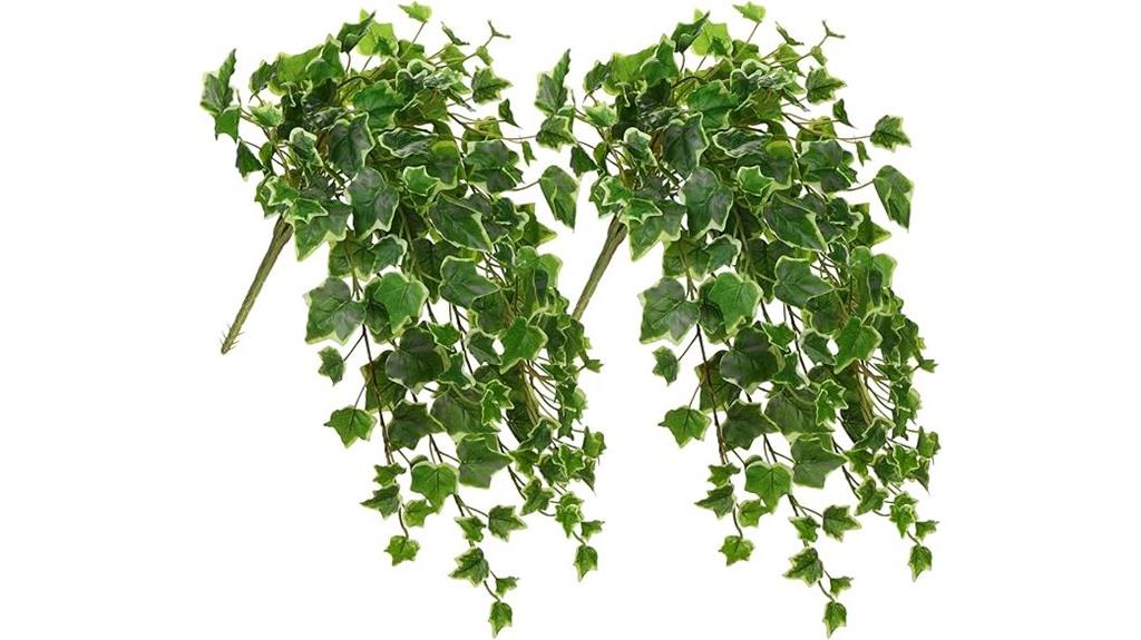 two artificial hanging plants