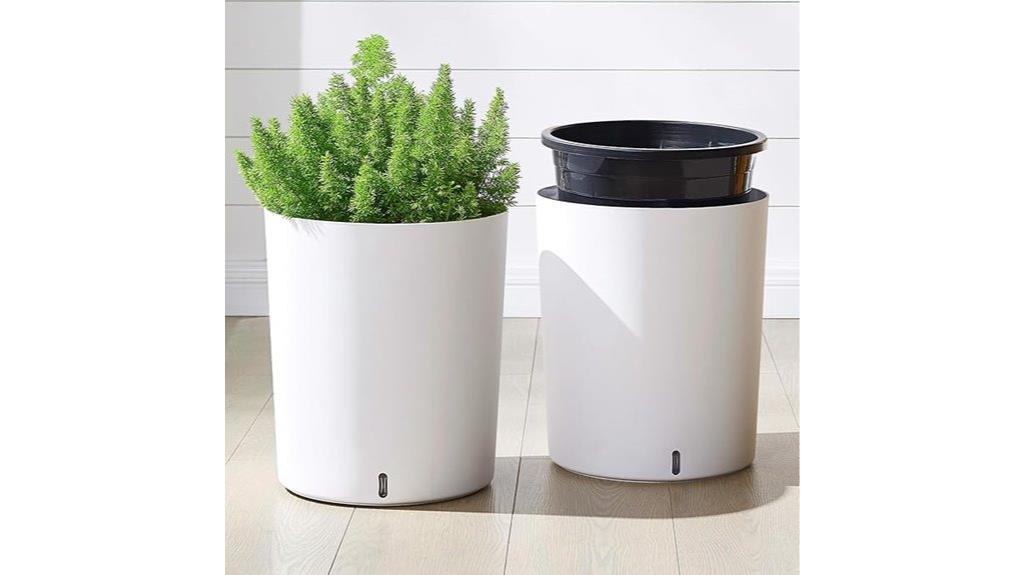 two planters with wheels