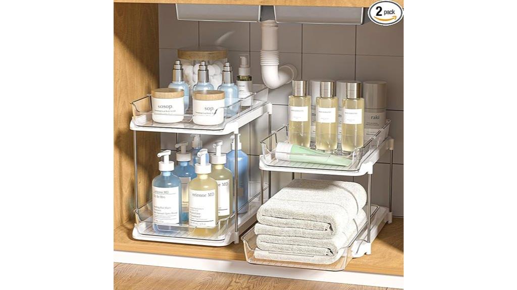 two tier storage organizers