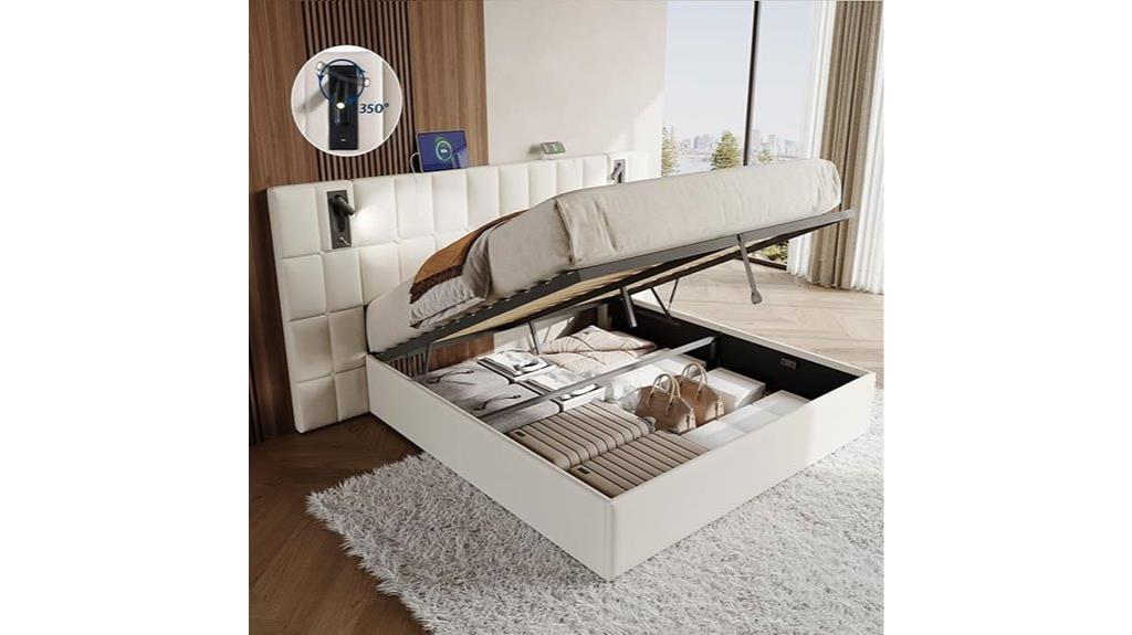 upholstered queen bed