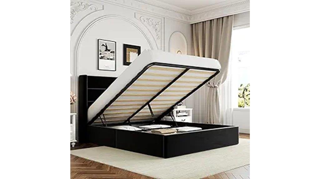 velvet queen bed storage