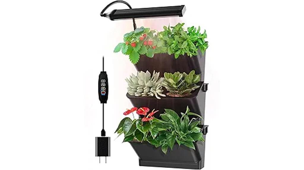 vertical garden with lighting