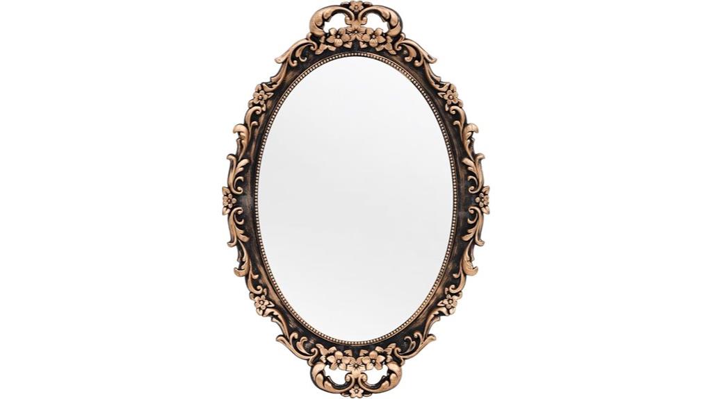 vintage gold oval mirror