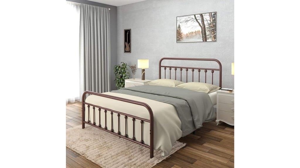 vintage queen wrought iron bed