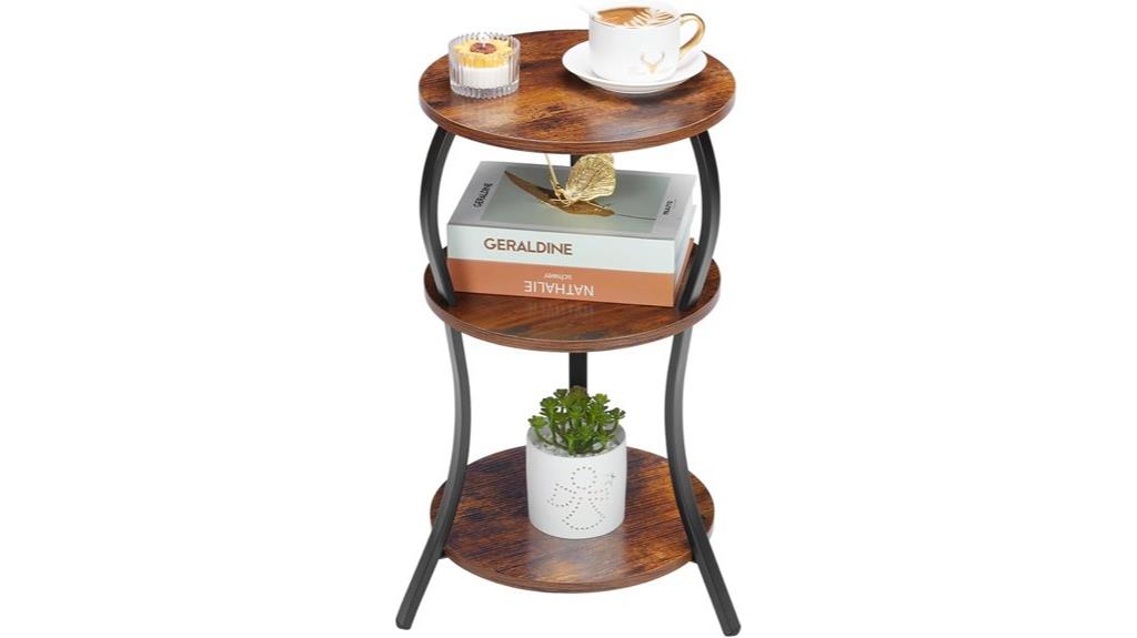 vintage round table with storage