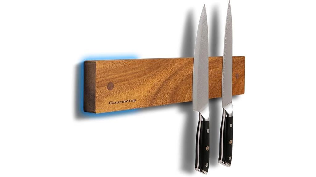wall mounted acacia wood knife holder