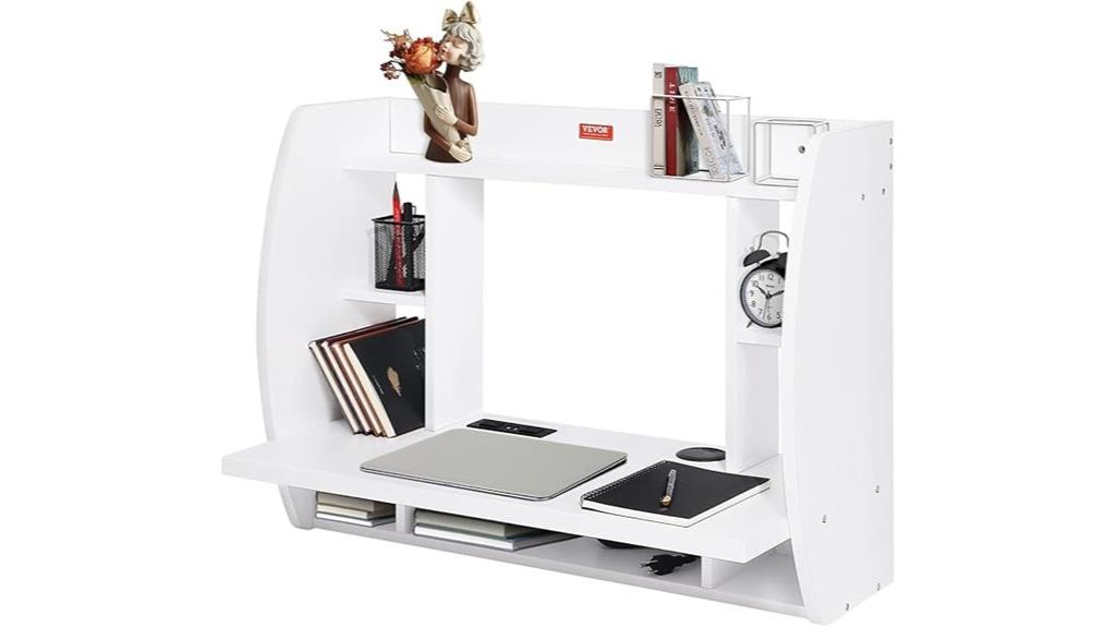 wall mounted desk with power