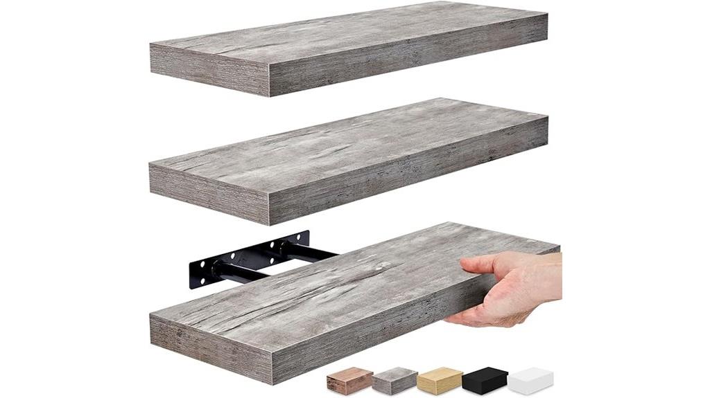 wall mounted floating shelves