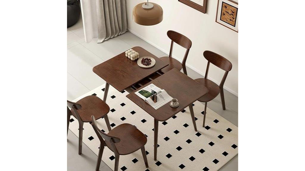 walnut extendable wooden table
