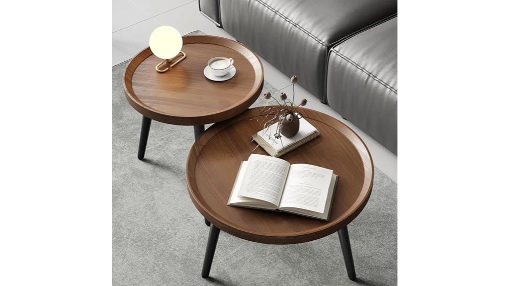 walnut small round nesting