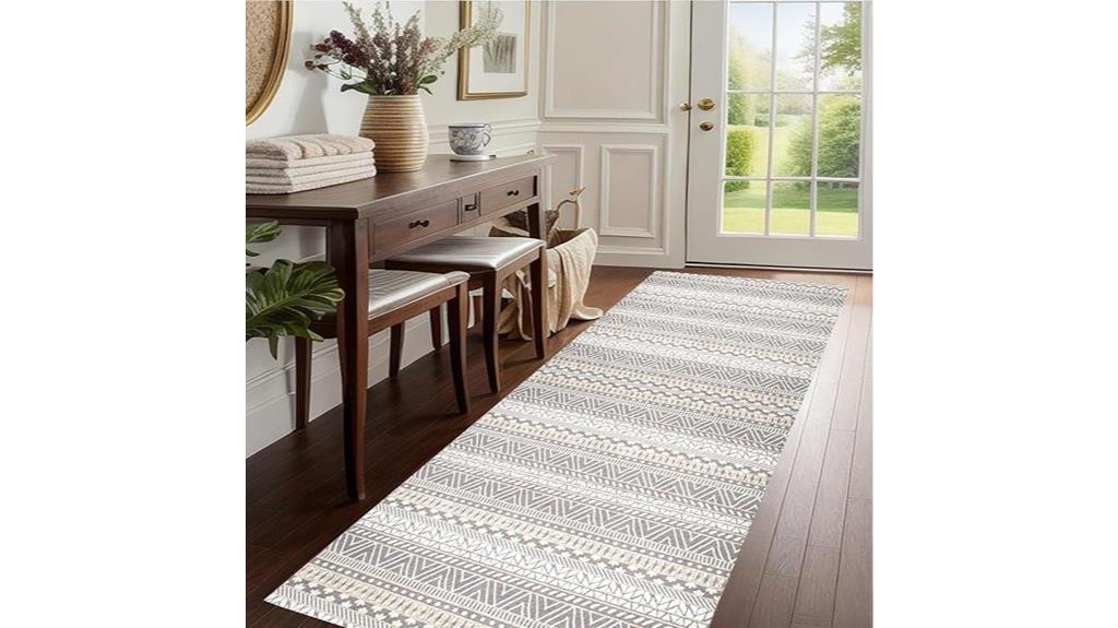 washable 17x47 boho rug