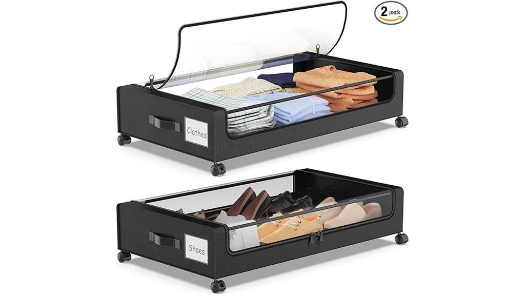 wheeled under bed storage pack