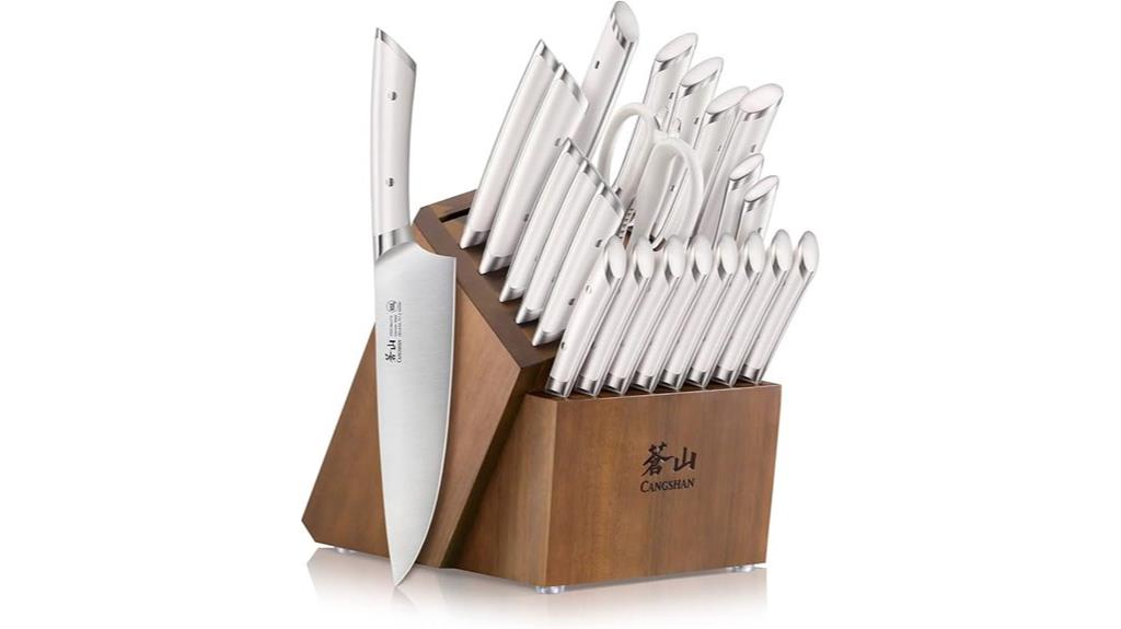 white 23 piece knife set