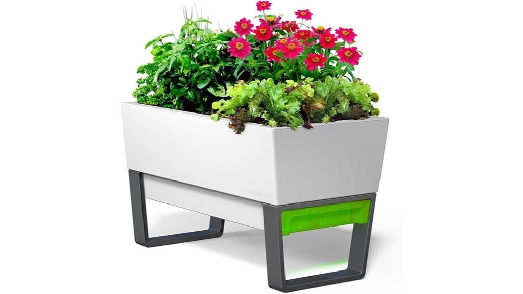 white 29 5 inch self watering planter
