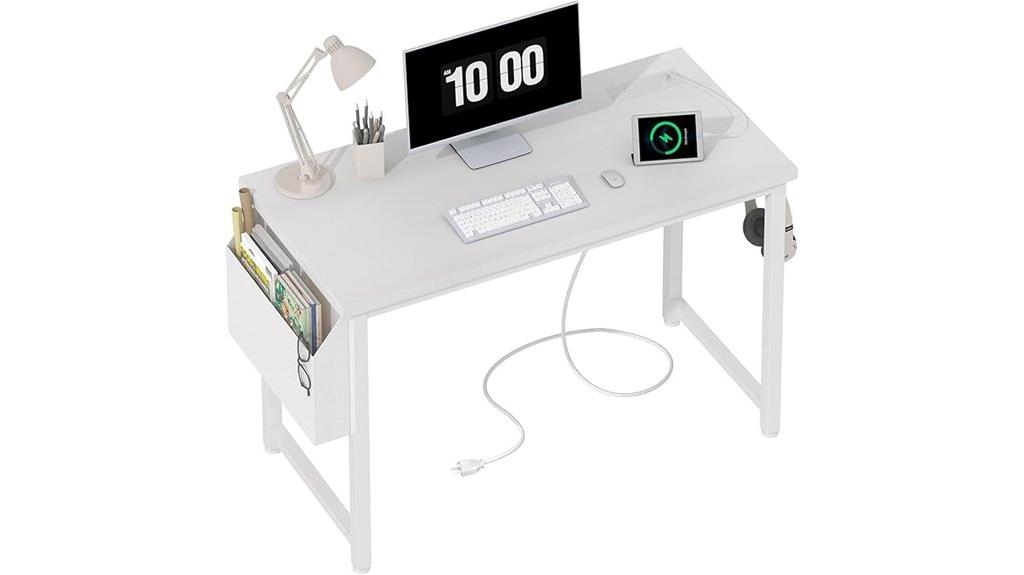 white 39 inch computer desk