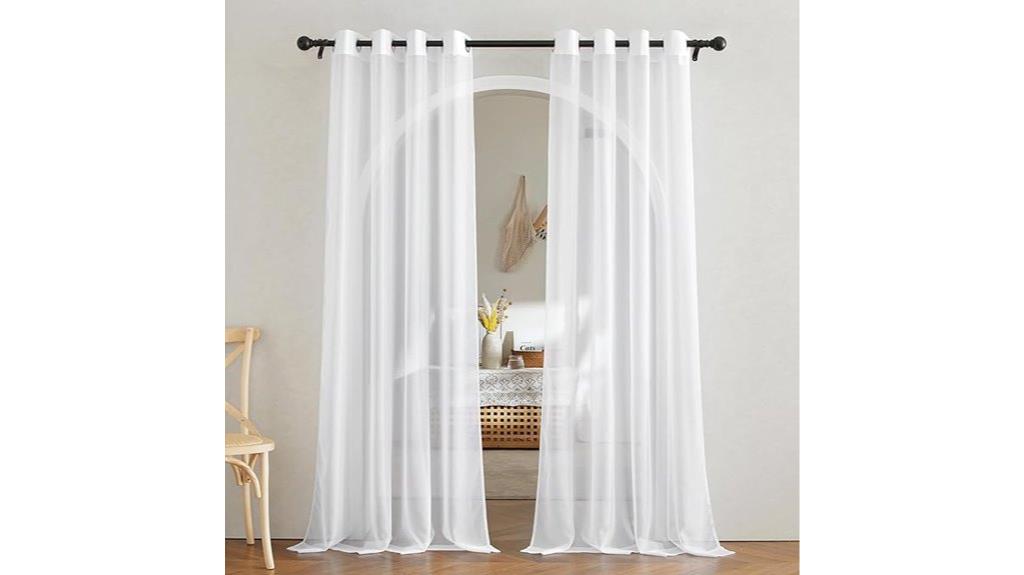 white 84 inch sheer curtains