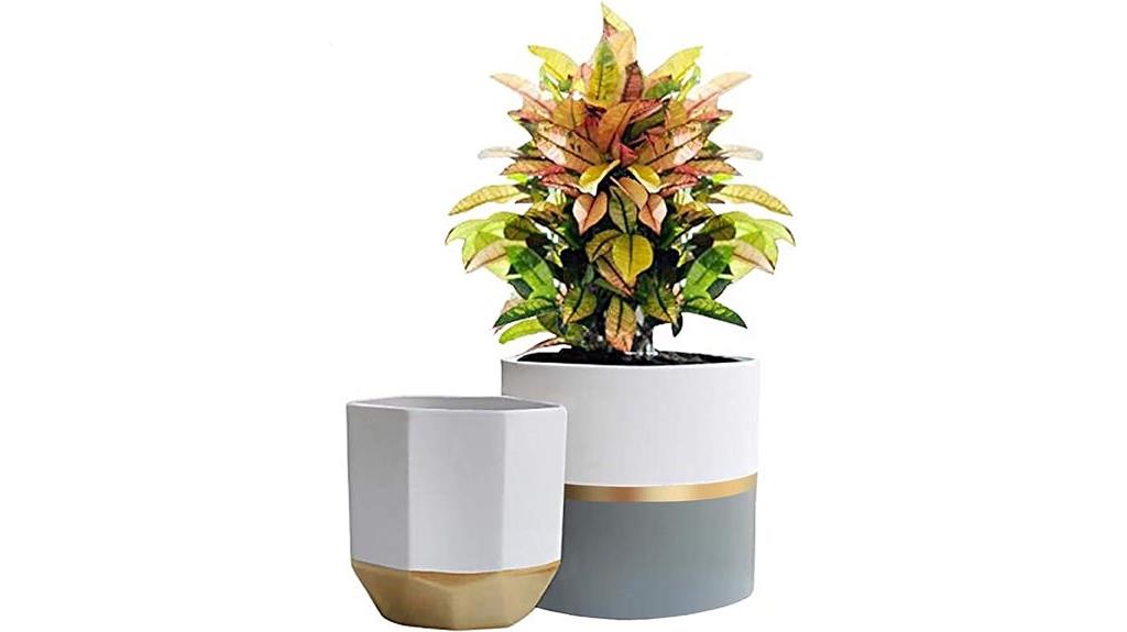 white ceramic flower planters
