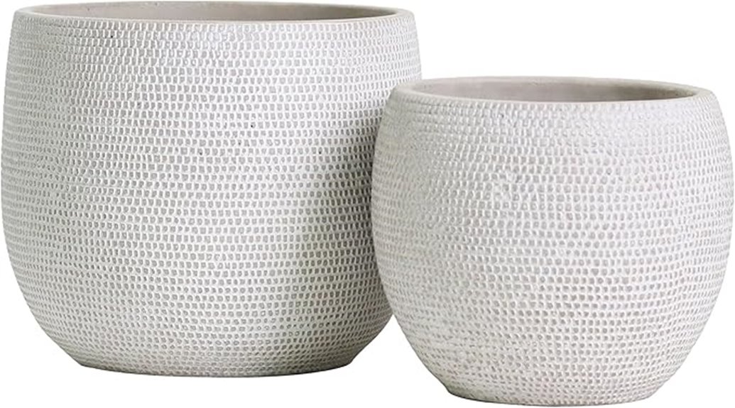 white ceramic plant pots