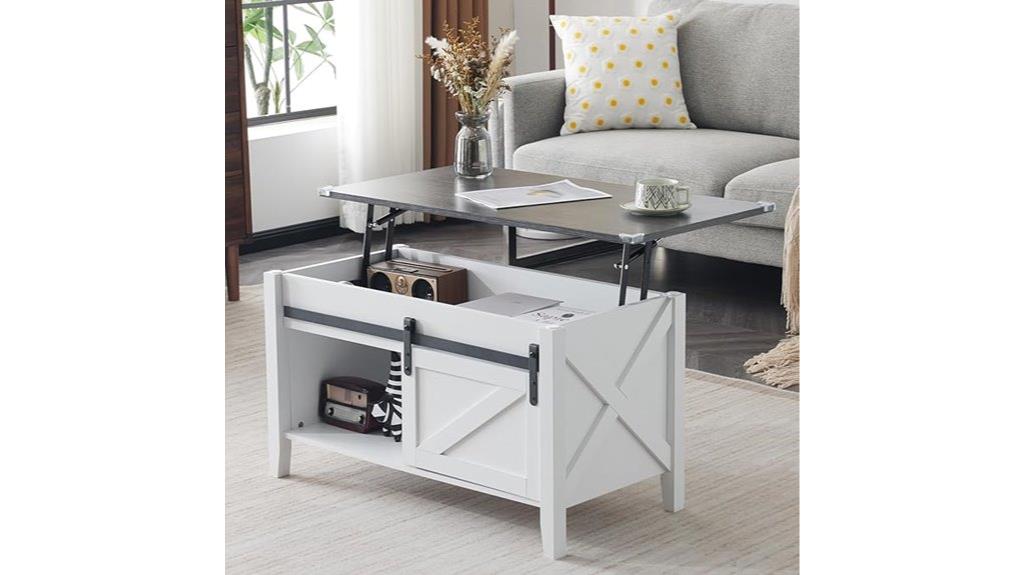 white charcoal lift table