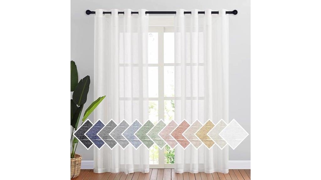 white linen sheer curtains