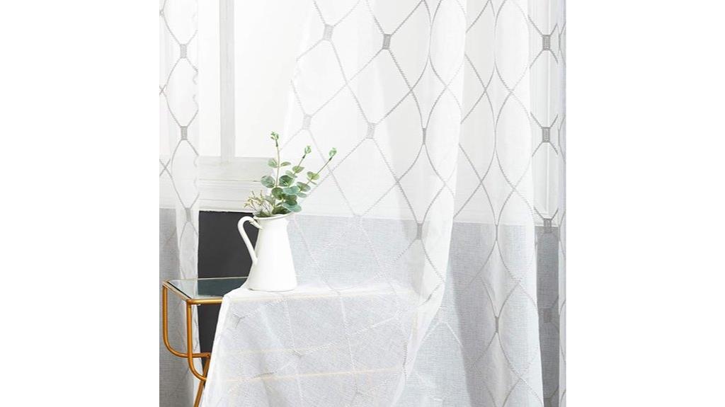 white sheer curtain panels