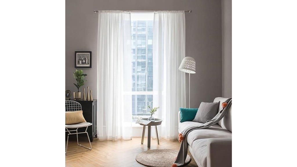 white sheer window curtains