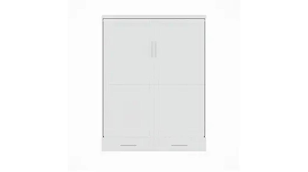 white solid wood wall bed