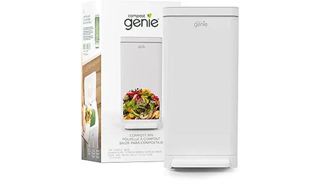 white stainless steel compost bin