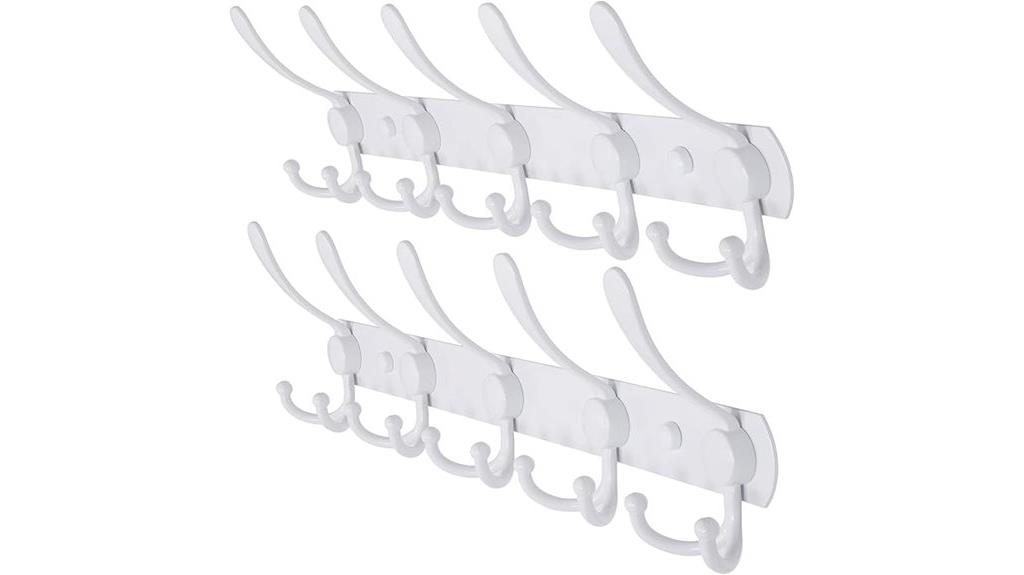 white wall mounted coat rack