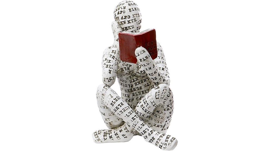 woman reading thinker sculpture