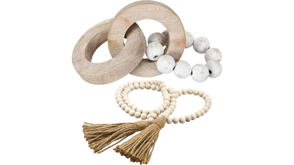 wood knot bead garland