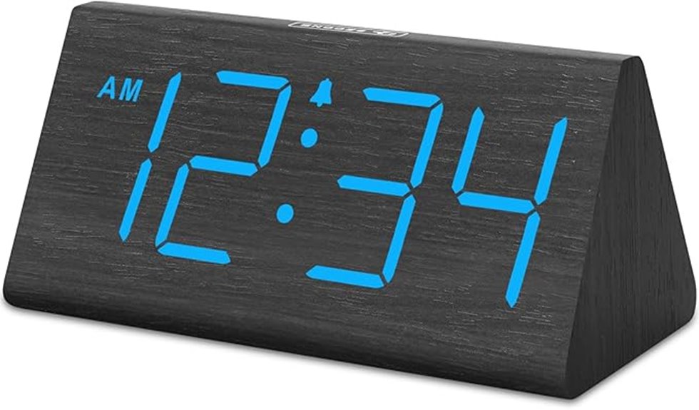 wooden digital clock with usb